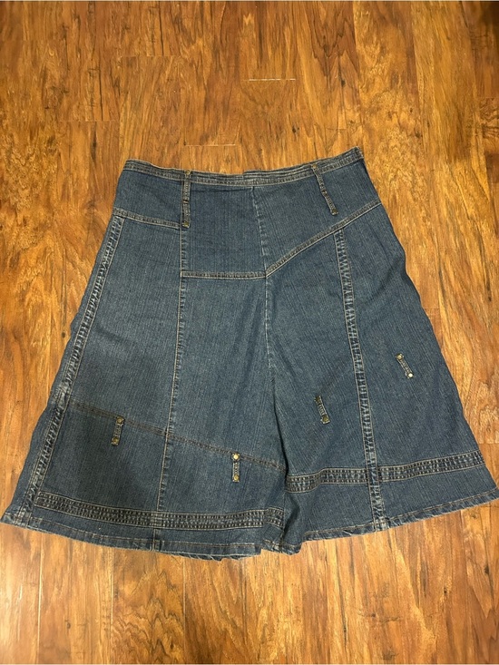 None Dresses & Skirts - Denim Patchwork A-Line Skirt